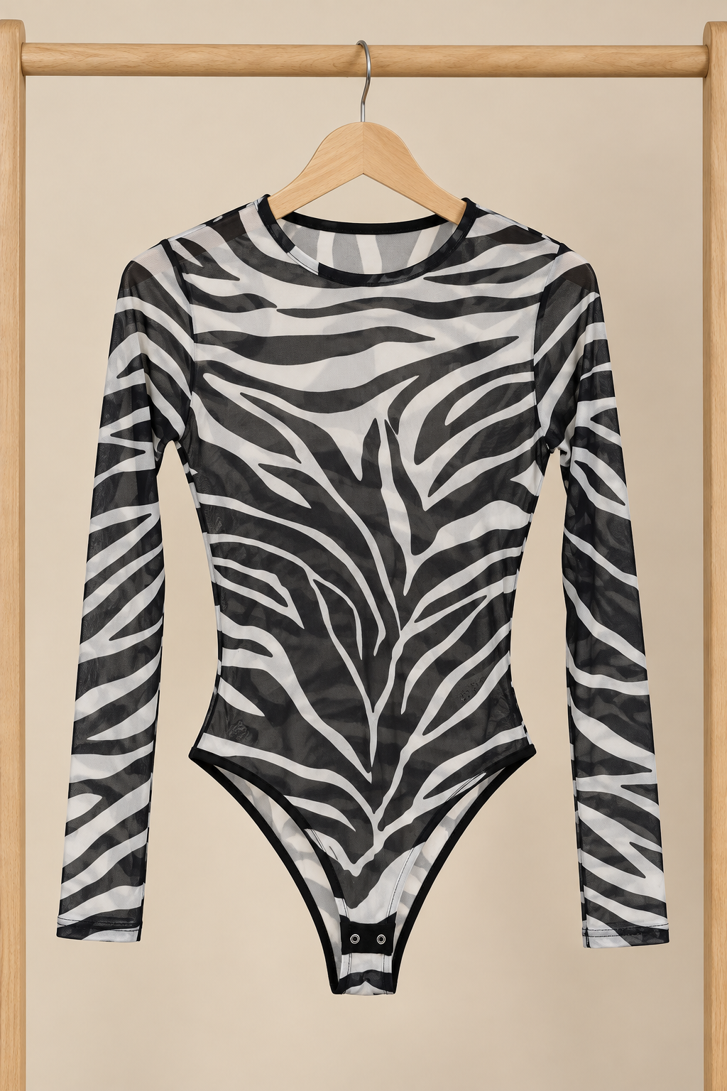 Body zebra manga larga