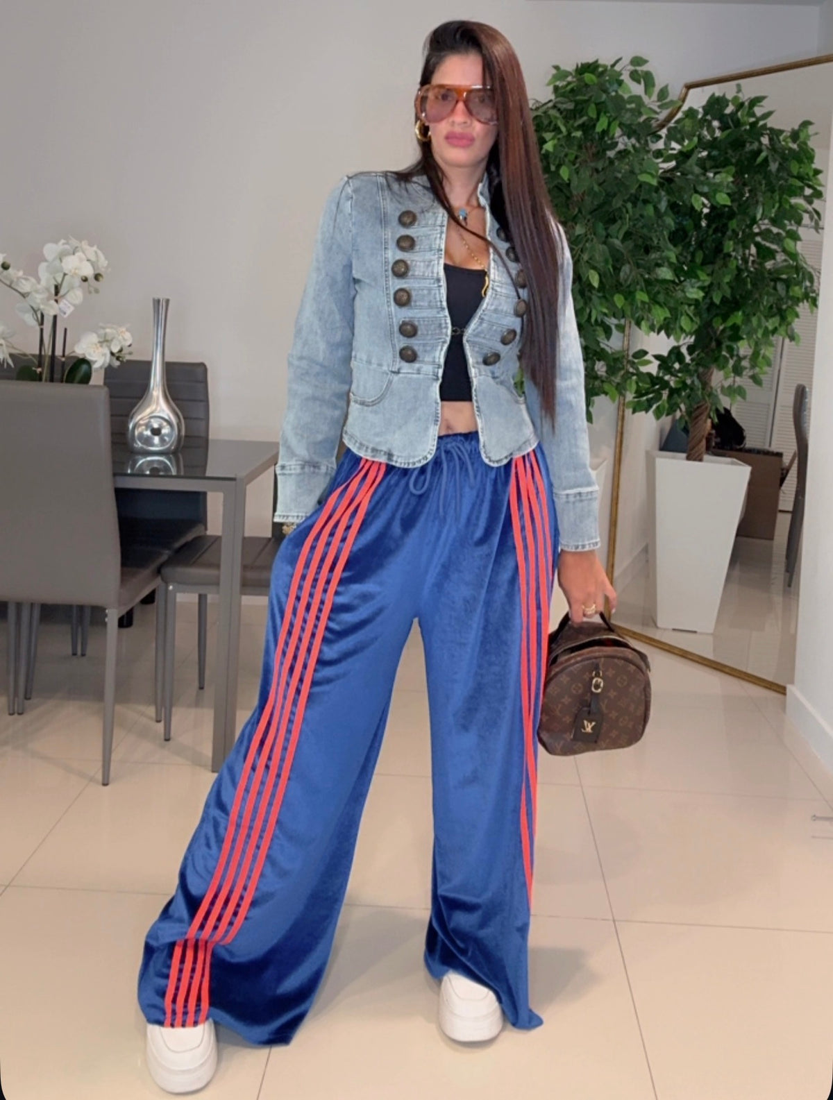Gamuza pants azul eléctrico
