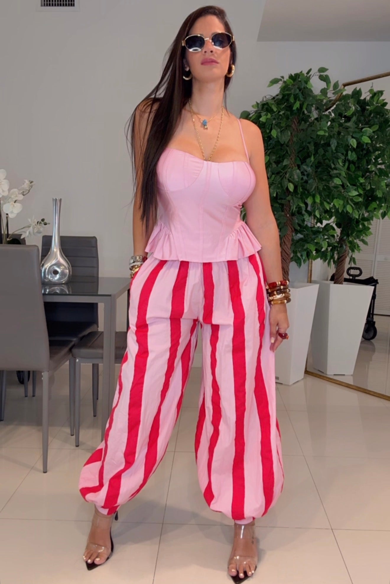 Pants rayas rosa