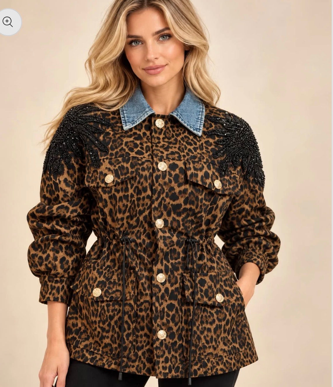 Jacket animal print y Brillo