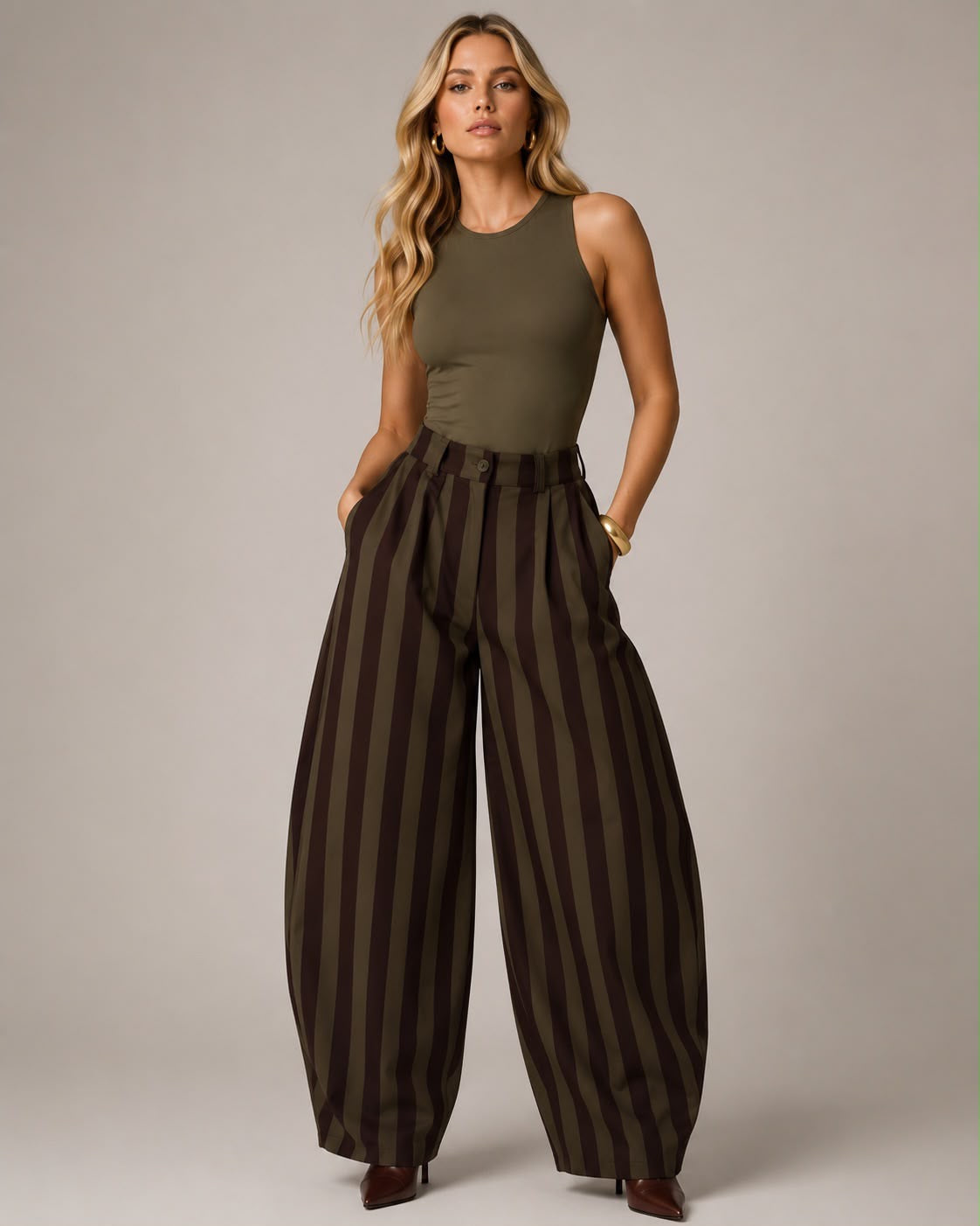 Pants verde y cafe