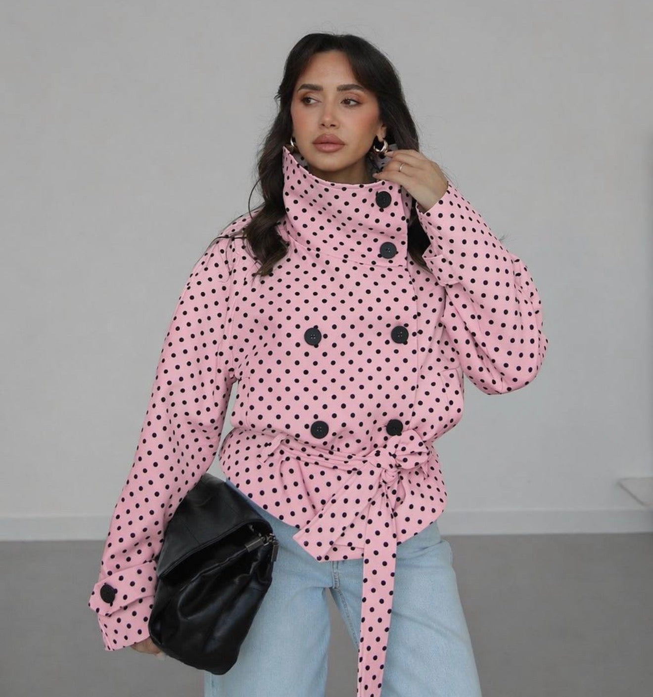 Jacket polka do pink