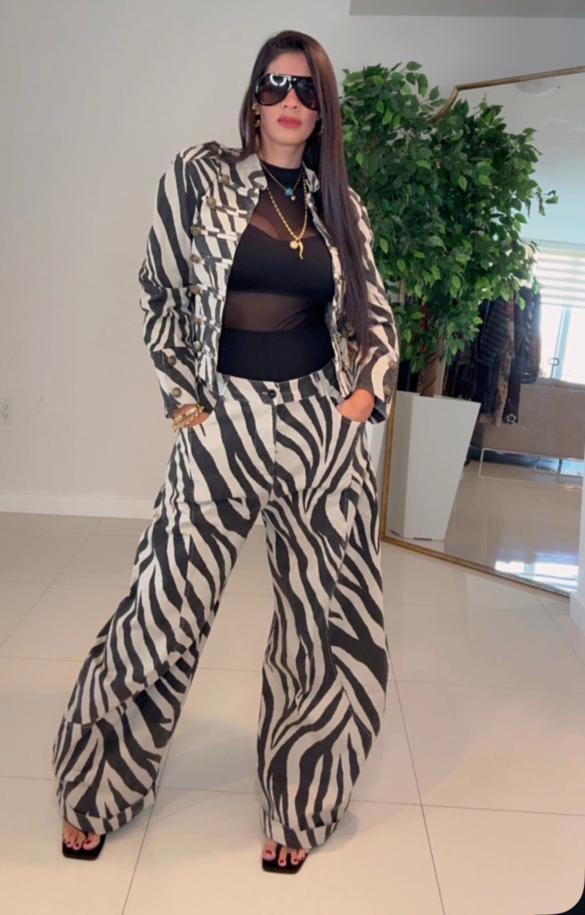 Set zebra pants