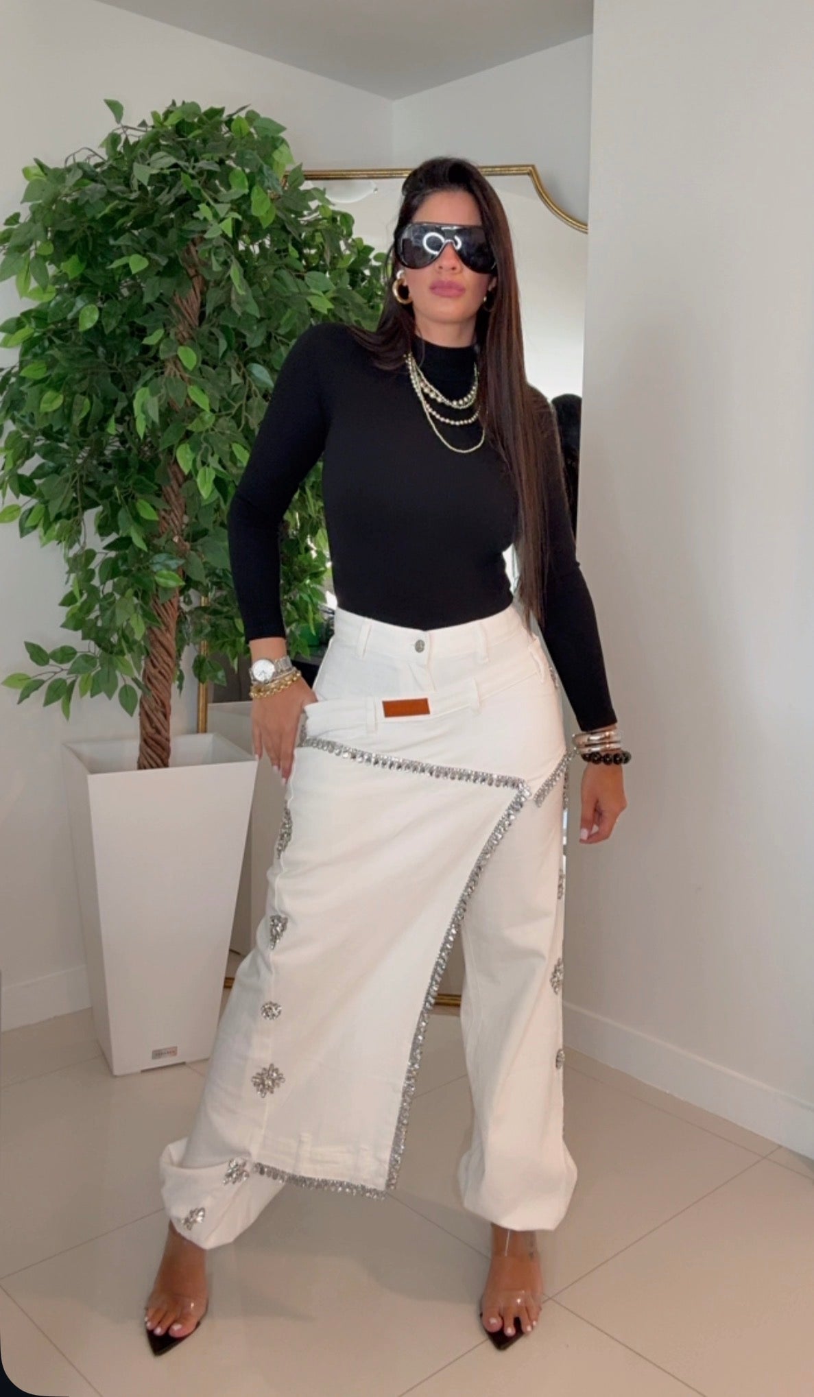 Brillo pants white
