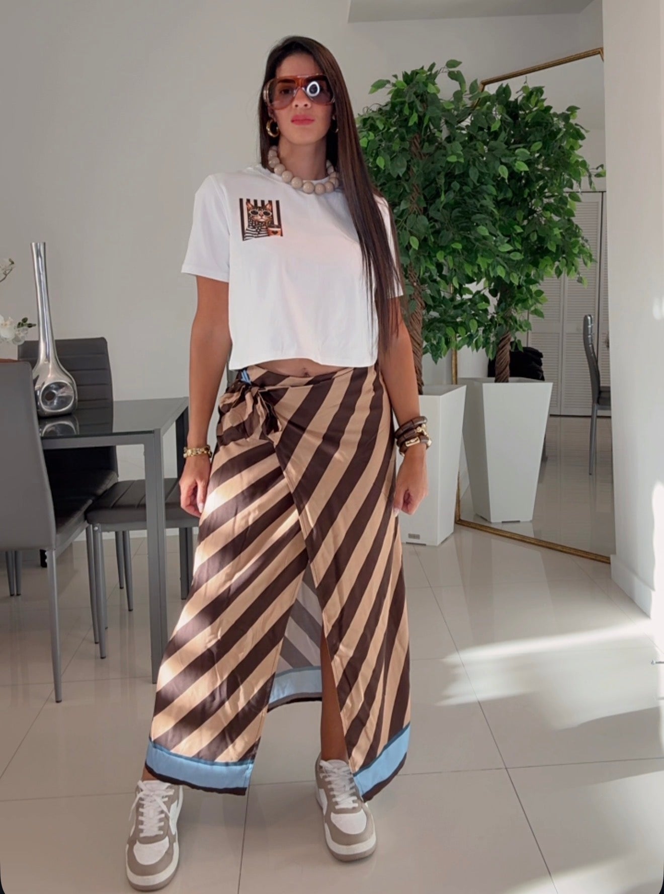 Skirt rayas brown