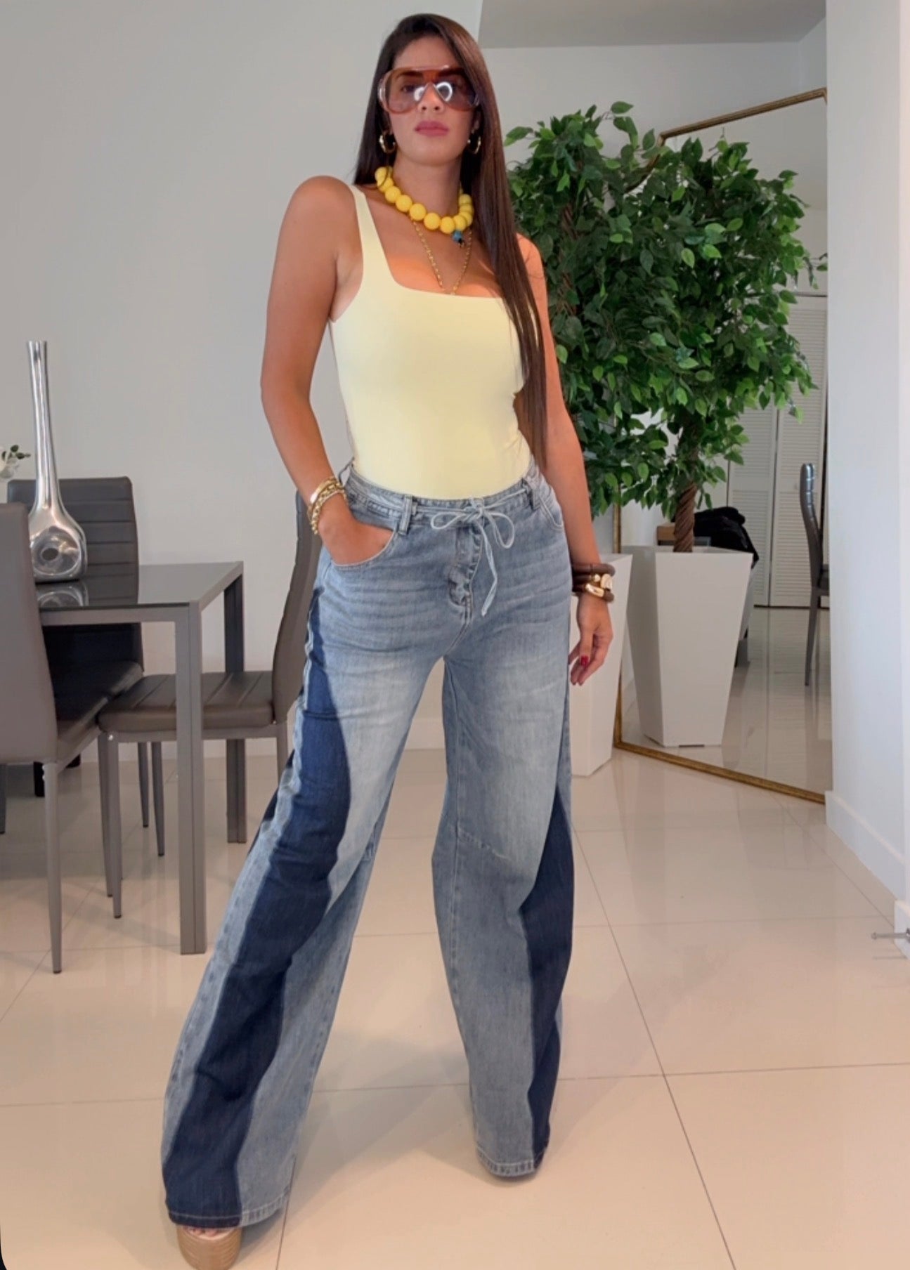 Jeans dos tonos