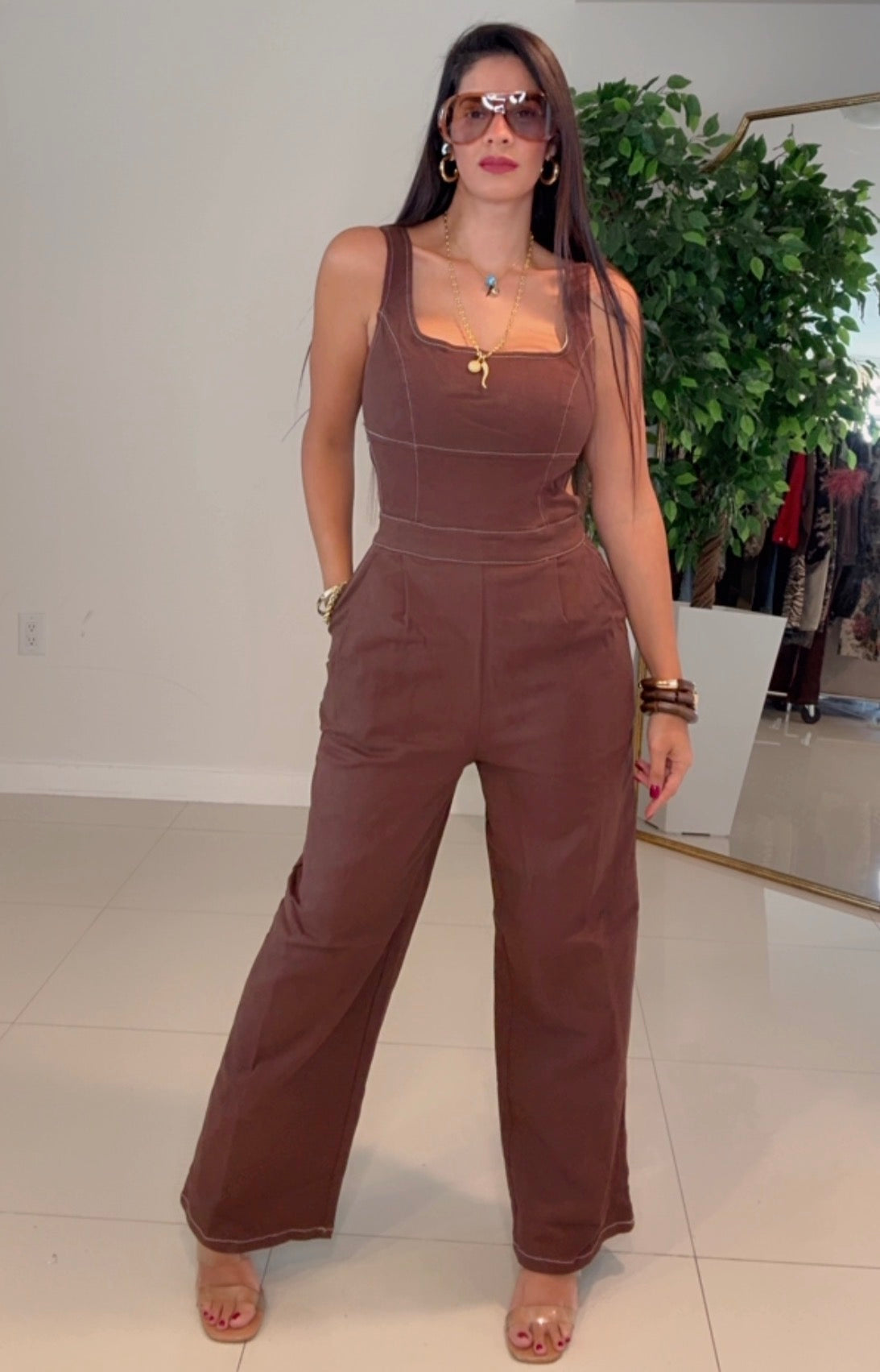 Jumpsuit brown